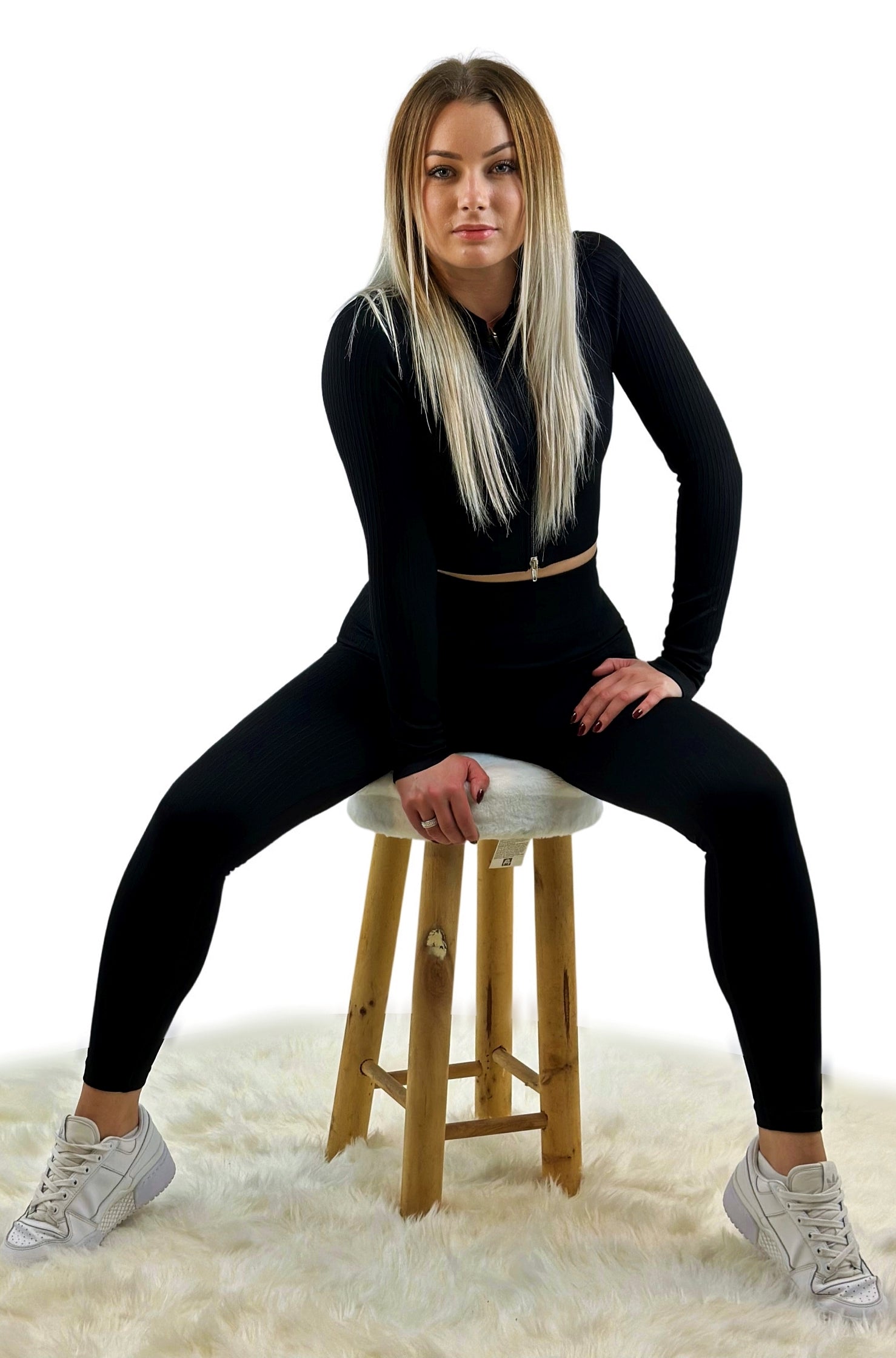 Tribute Ribbed Hip Lift Legging – Black | Seamless, sculpting activewear for fitness, yoga &amp; athleisure