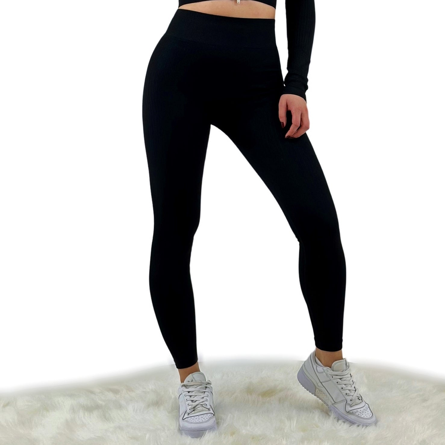Tribute Ribbed Hip Lift Legging – Black | Seamless, sculpting activewear for fitness, yoga &amp; athleisure