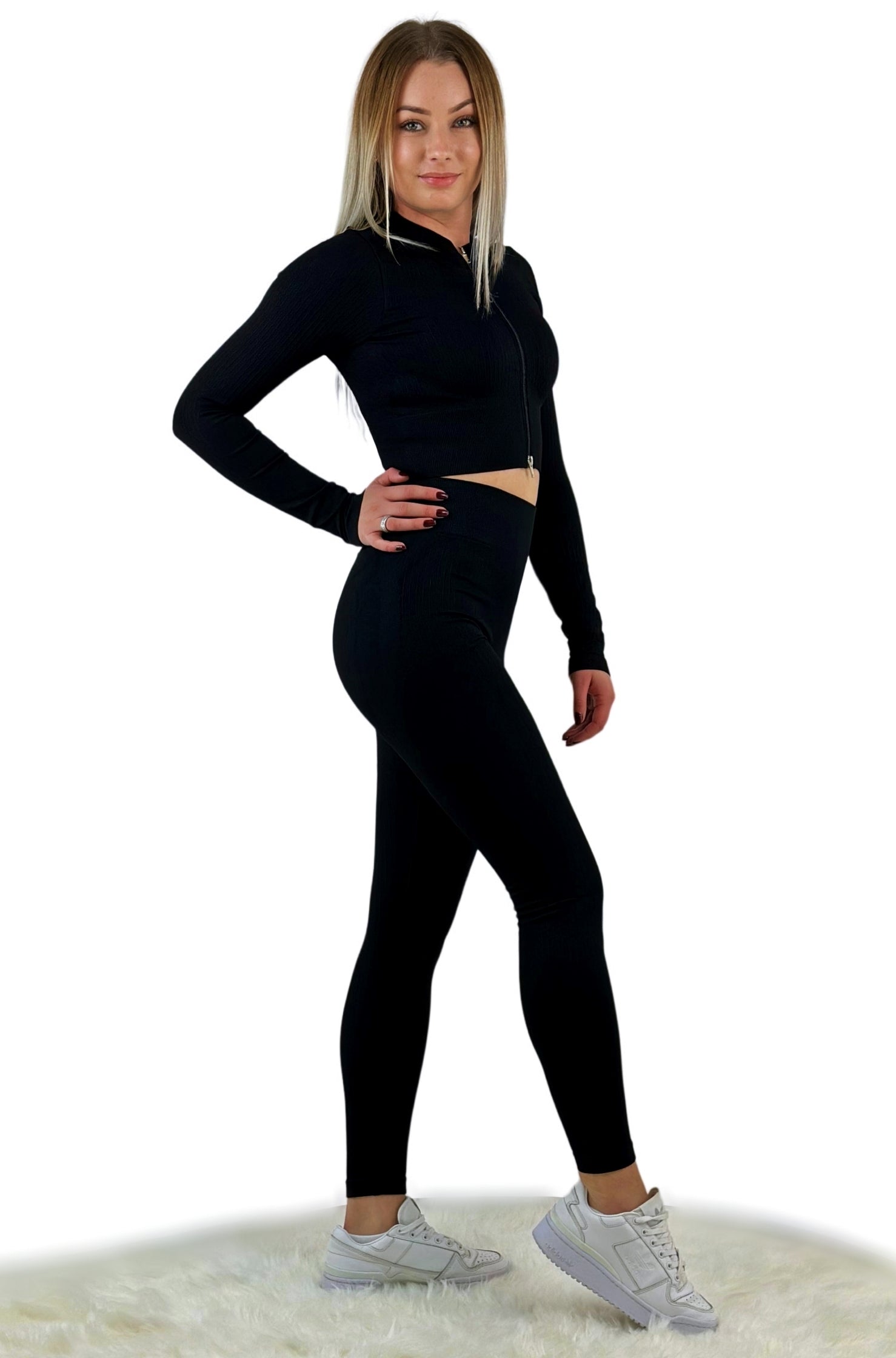 Tribute Ribbed Hip Lift Legging – Black | Seamless, sculpting activewear for fitness, yoga &amp; athleisure