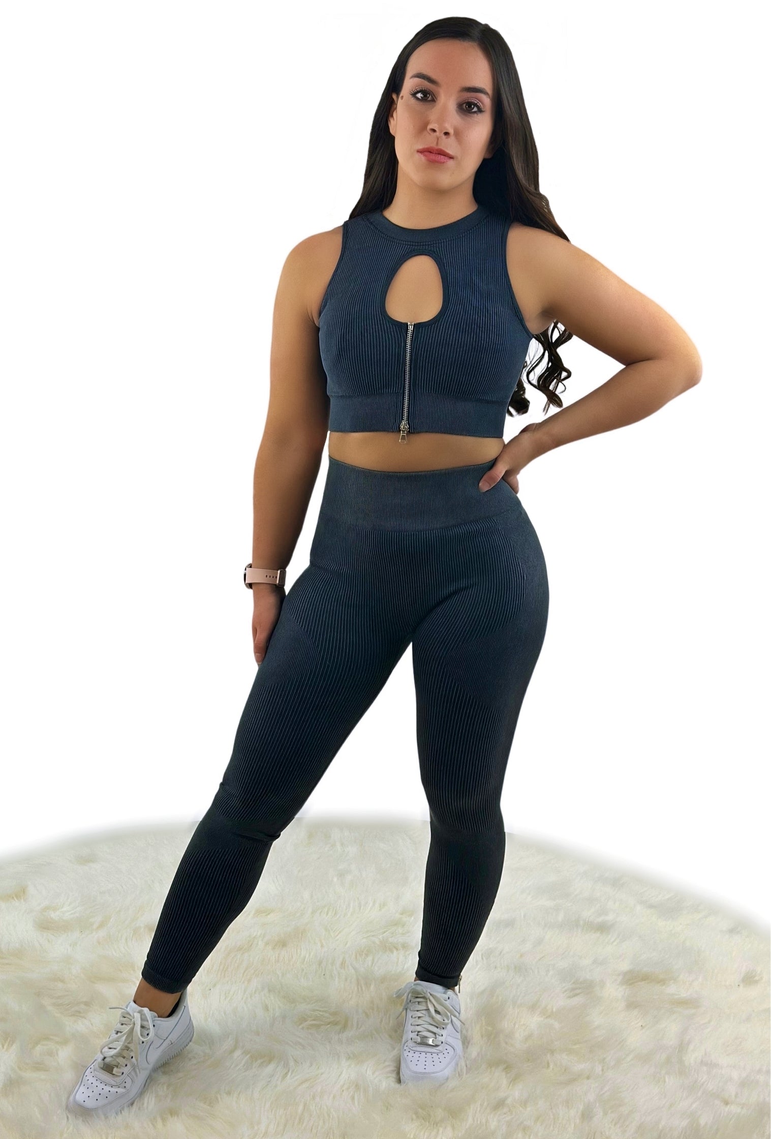 Eminence Legging - Black - Luxuriöse, gerippte Struktur