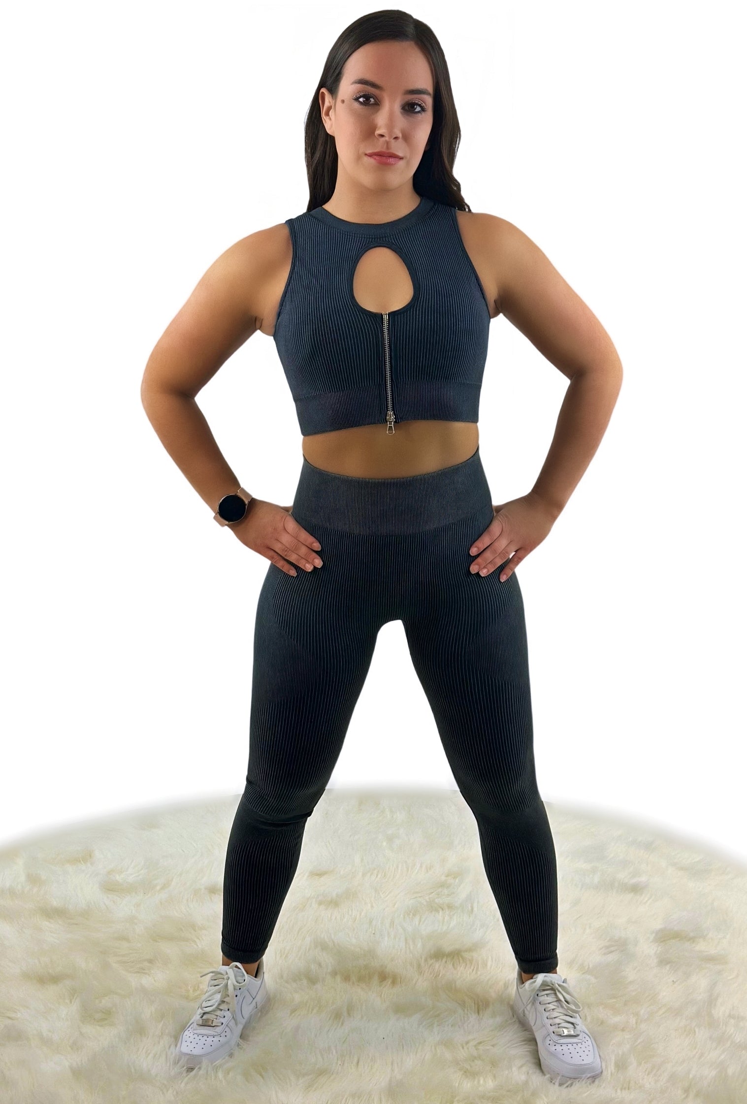 Eminence Legging - Black - Luxuriöse, gerippte Struktur