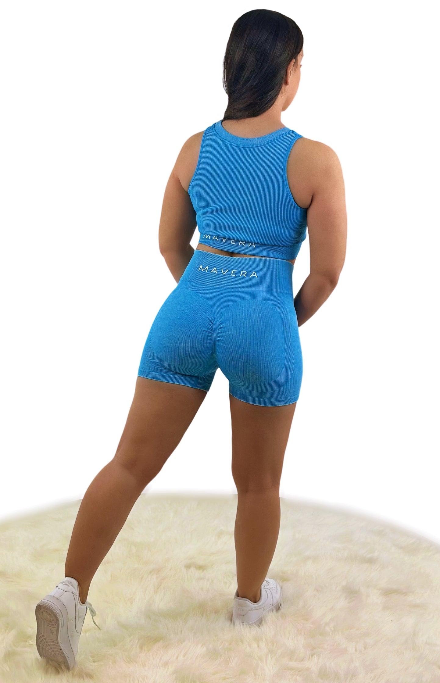 Eminence Solid Slim Shorts - Blue | Seamless, breathable activewear for women