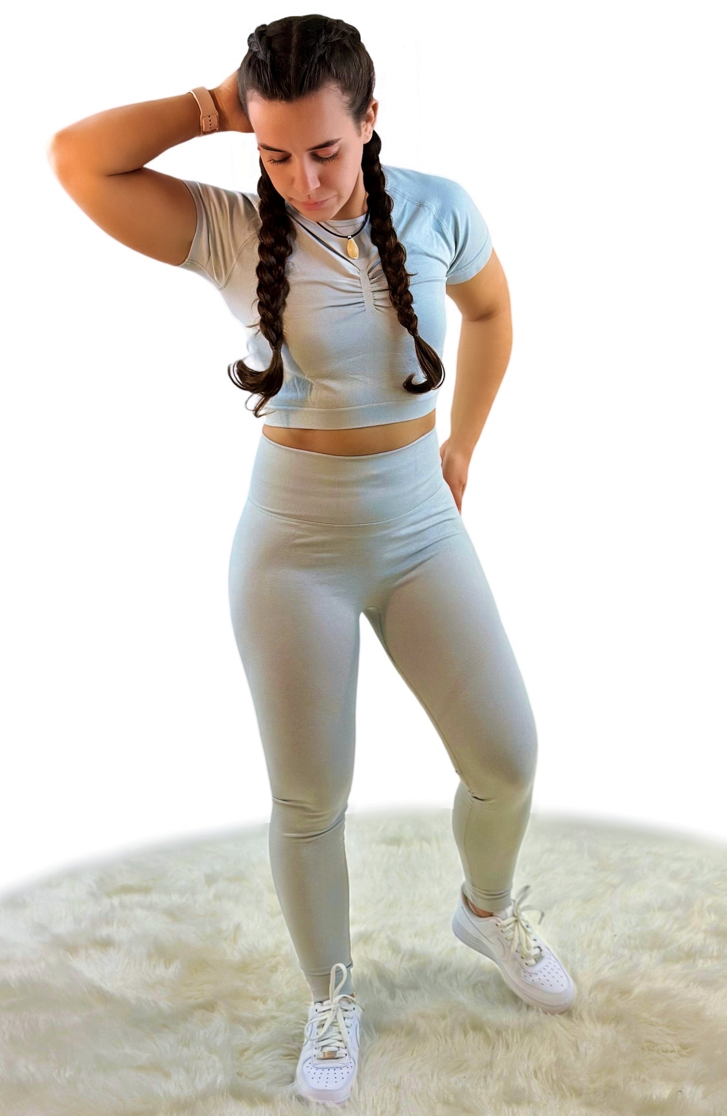 Borealis Skinny Slim Legging – Light Gray | Breathable, Lightweight &amp; Four-Way Stretch Activewear for Yoga &amp; Fitness