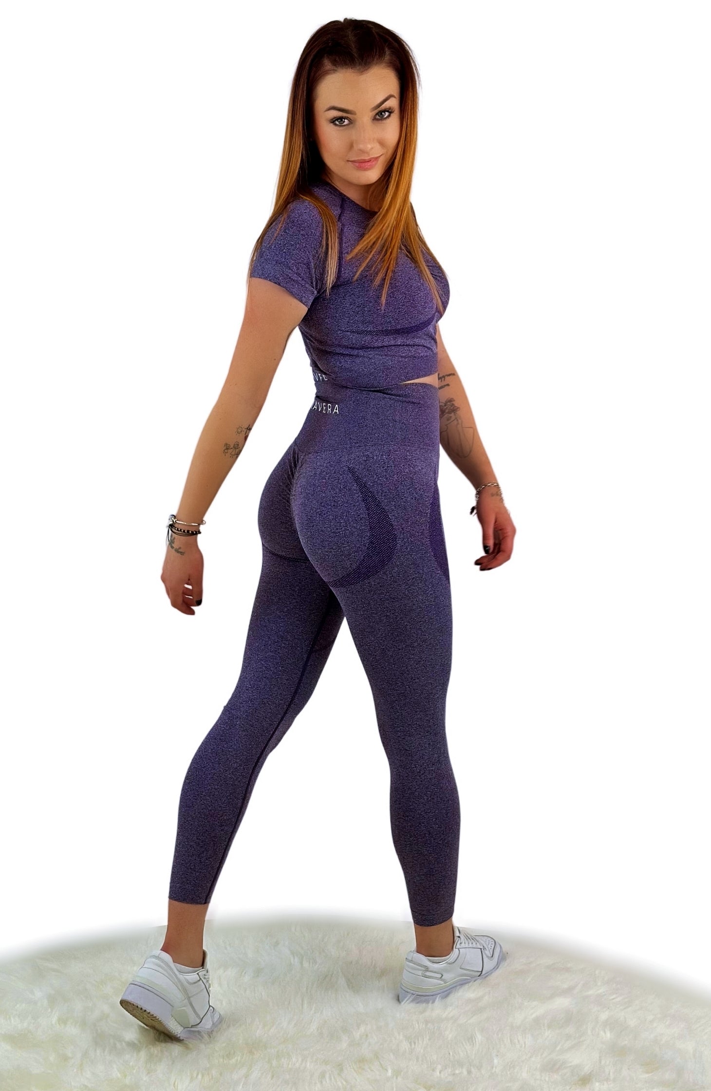 Borealis Skinny Slim Legging – Purple Power | Luxe 4-Way Stretch Athleisure for Yoga &amp; Fitness