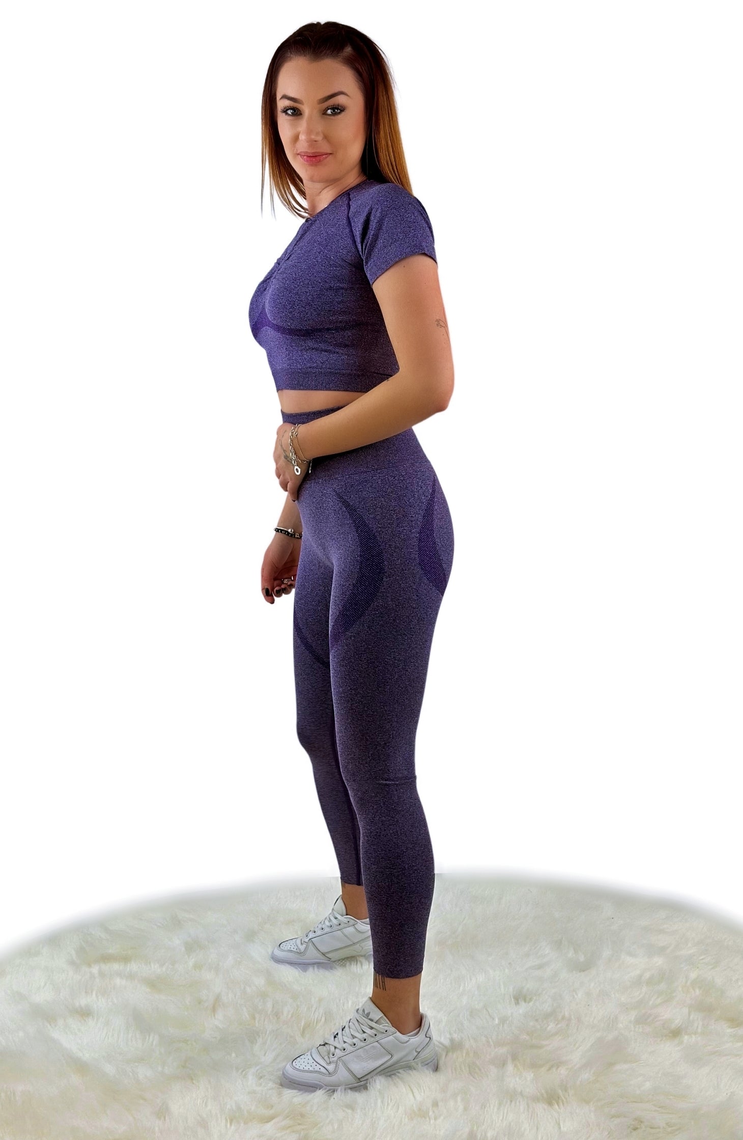 Borealis Skinny Slim Legging – Purple Power | Luxe 4-Way Stretch Athleisure for Yoga &amp; Fitness