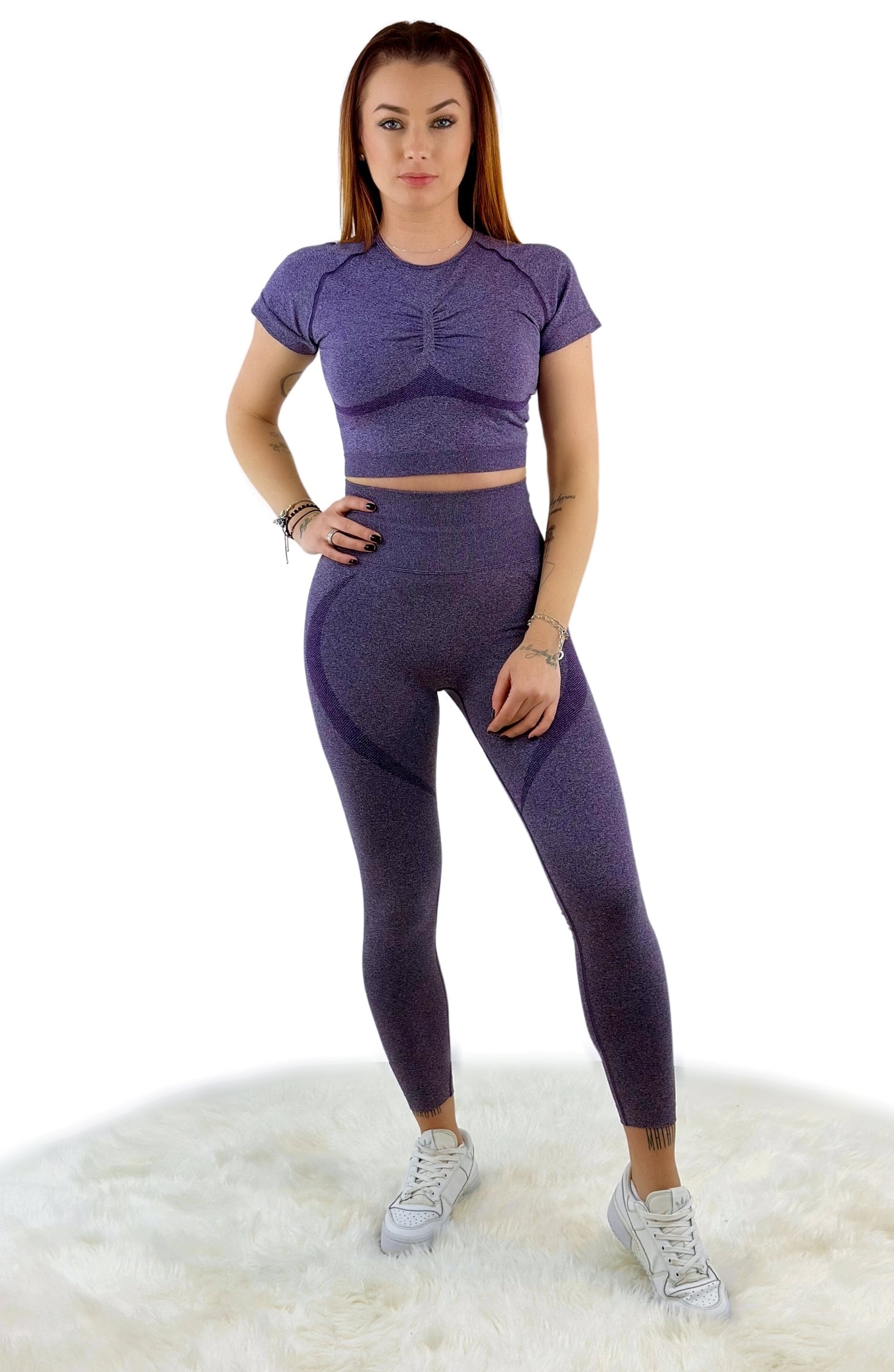 Borealis Skinny Slim Legging – Purple Power | Luxe 4-Way Stretch Athleisure for Yoga &amp; Fitness