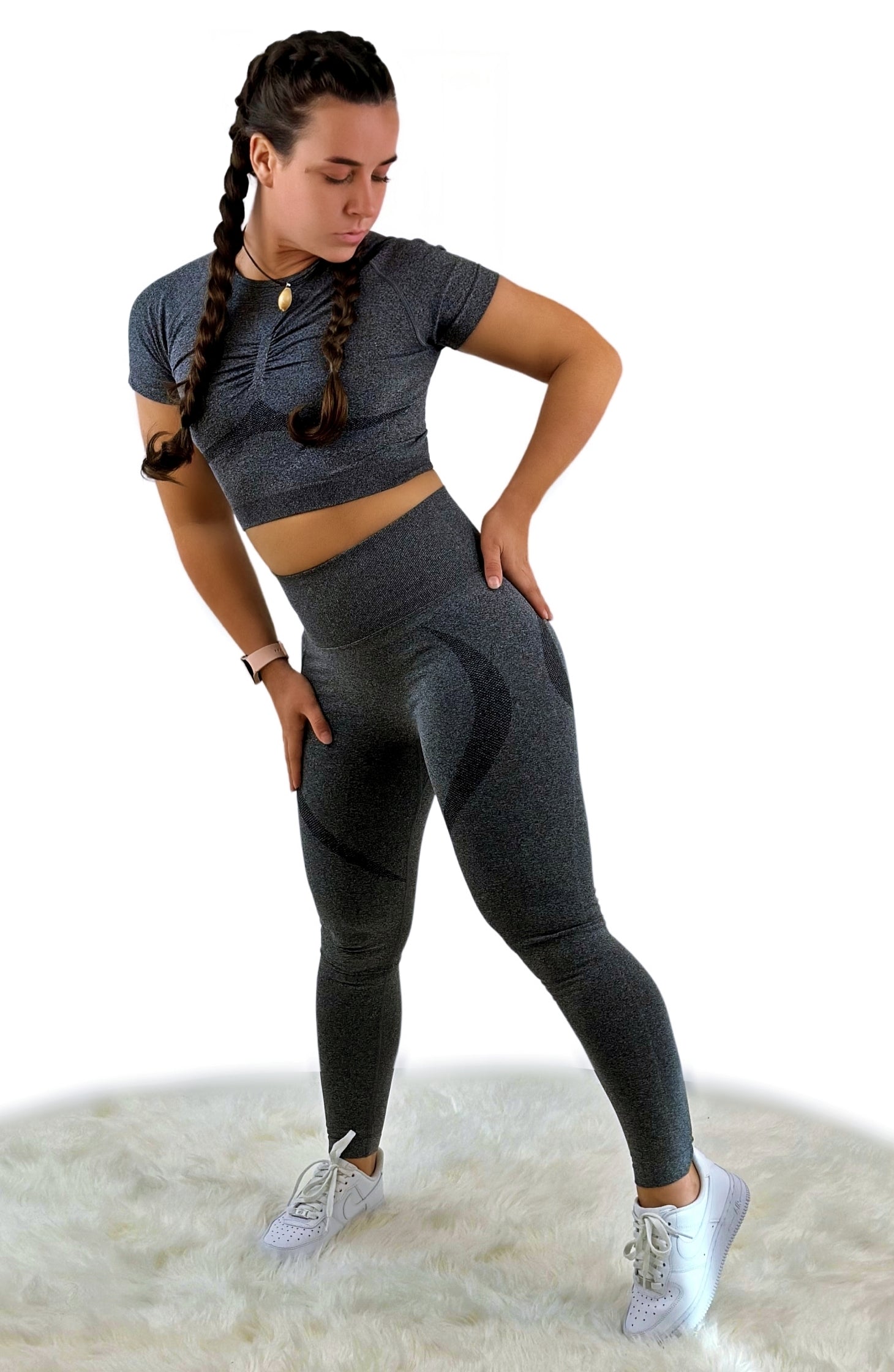 Borealis Skinny Slim Legging – Dark Gray | Breathable, Antibacterial, 4-Way Stretch Athleisure for Yoga &amp; Fitness